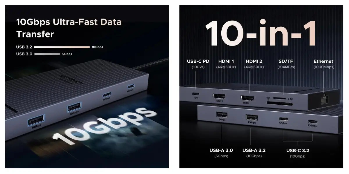 UGREEN CM866 10-in-1 USB-C Docking Station with 100W PD - image 2