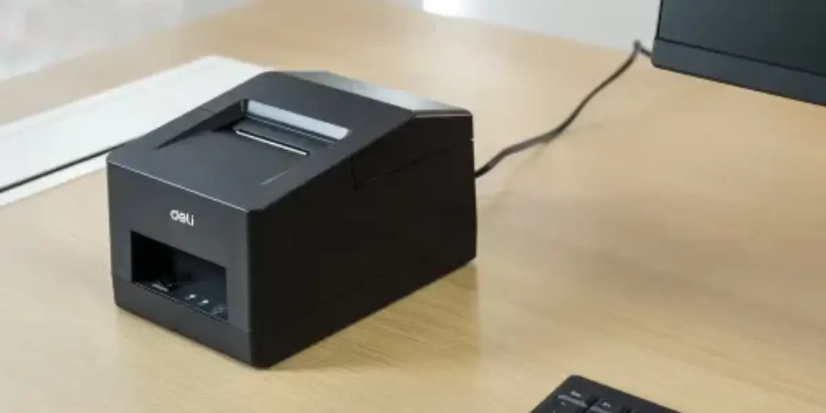 Deli E581PW Compact Printer Size View