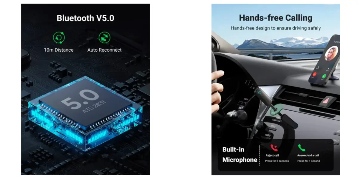 UGREEN 80893 2-in-1 Bluetooth Transmitter Receiver 5.0 - image 2