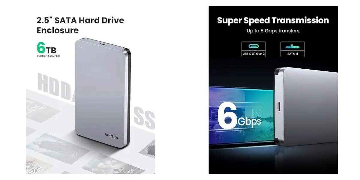 UGREEN CM301-70501 USB-C 2.5 Inch SATA HDD Enclosure