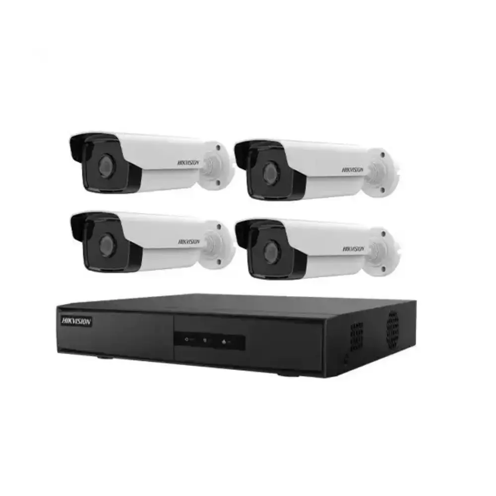 Hikvision 4 camera IP CCTV package with NVR, hard disk and switch Hikvision 4 camera IP CCTV package with NVR, hard disk and switch