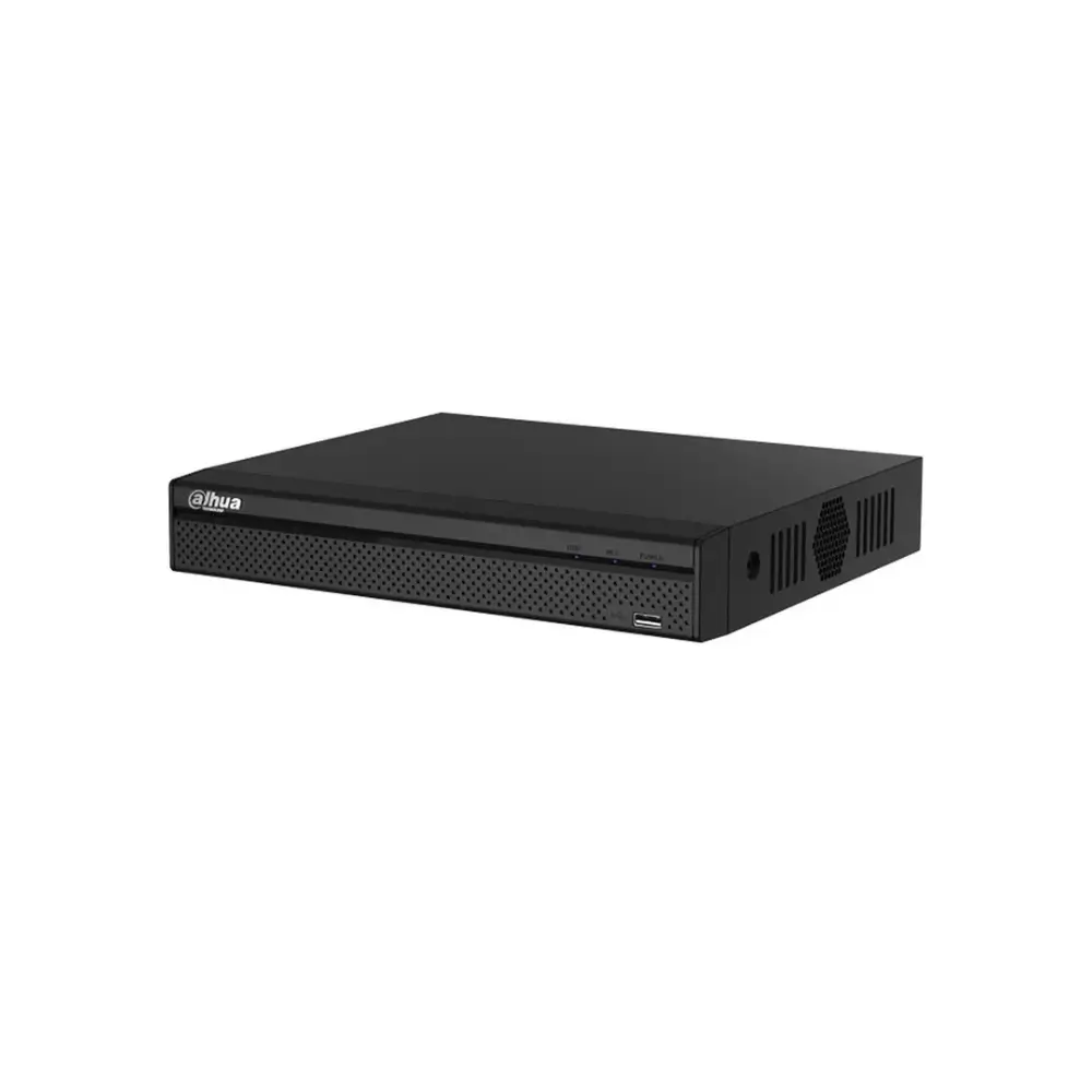 Rear panel of Dahua NVR1104HS-S3/H showing Ethernet, USB and power ports