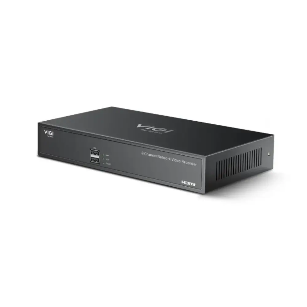 Rear ports of TP-Link VIGI NVR1008H including HDMI, VGA, and USB