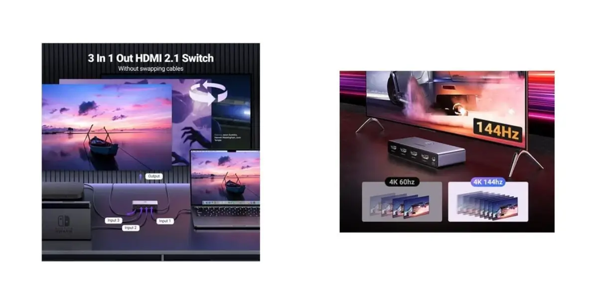 UGREEN 15263 3 in 1 8K HDMI Switch for Multiple Devices