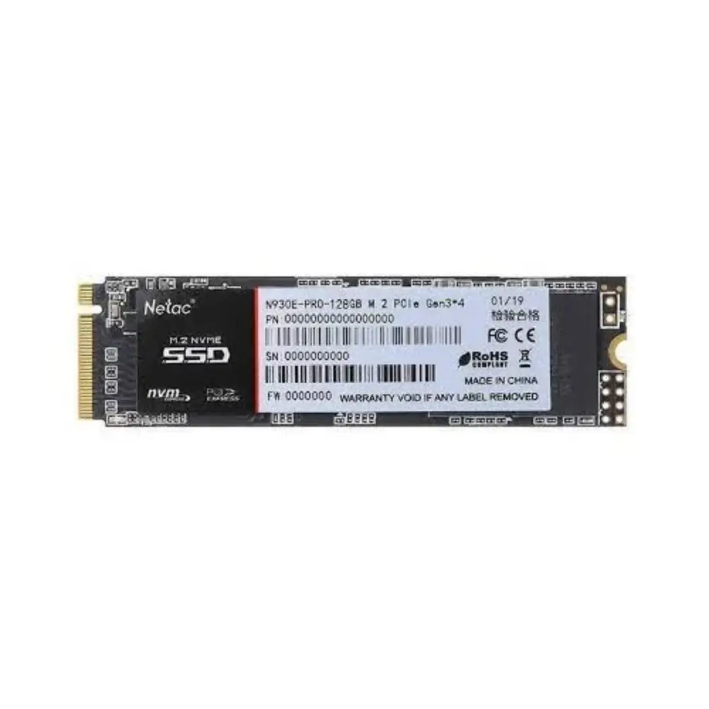 Netac N930E Pro 128GB NVMe M.2 2280 SSD front view Netac N930E Pro 128GB NVMe M.2 2280 SSD front view