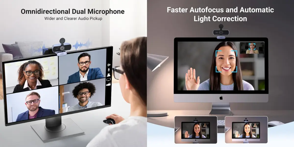 UGREEN 2K Webcam with Autofocus, Dual Mics and Privacy Cover (60 characters, balanced) - image 2