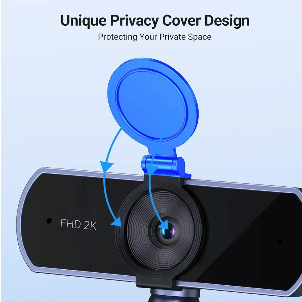 UGREEN webcam with 86 degree wide view and 360 degree rotation