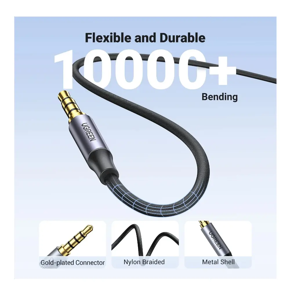 Ugreen 20497 black 3.5mm male to male aux microphone adapter cable Ugreen 20497 black 3.5mm male to male aux microphone adapter cable