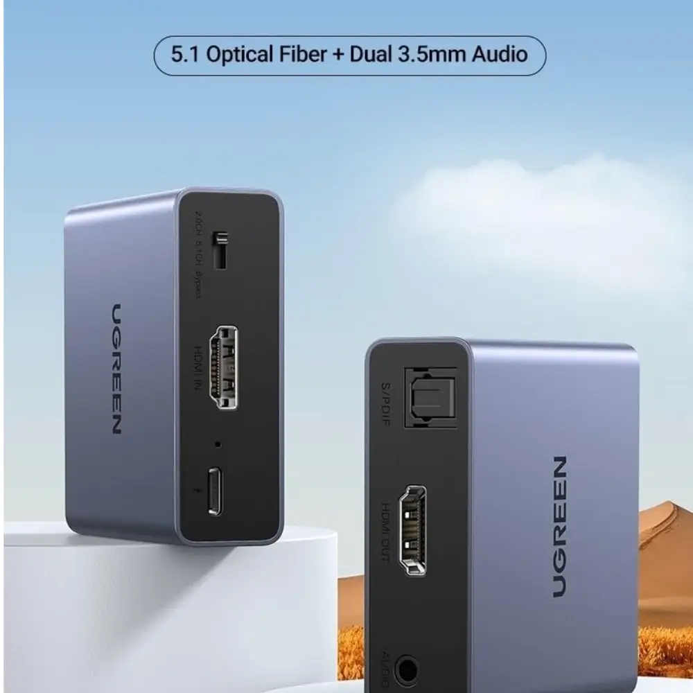 UGREEN 60649 splitting HDMI audio to optical and 3.5mm AUX UGREEN 60649 splitting HDMI audio to optical and 3.5mm AUX