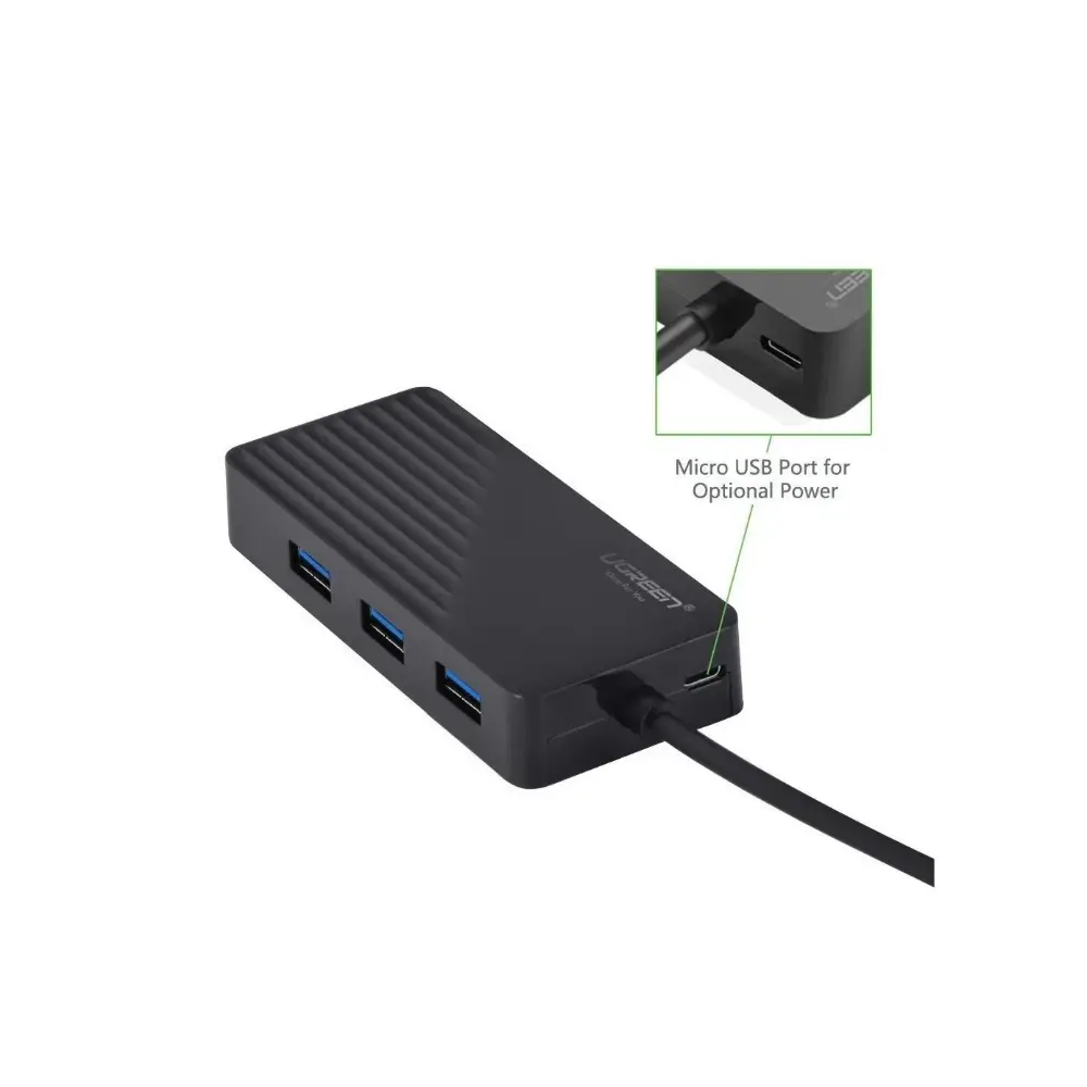 UGREEN USB hub with stereo output and microphone input jacks