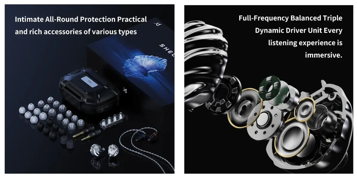 LEAUDIO Shell 4DD Wired Hybrid In-Ear Monitor Earphones