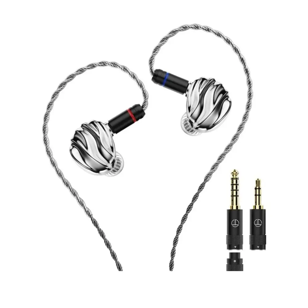 LEAUDIO Shell 4DD silver IEM earphones with liquid metal shells LEAUDIO Shell 4DD silver IEM earphones with liquid metal shells