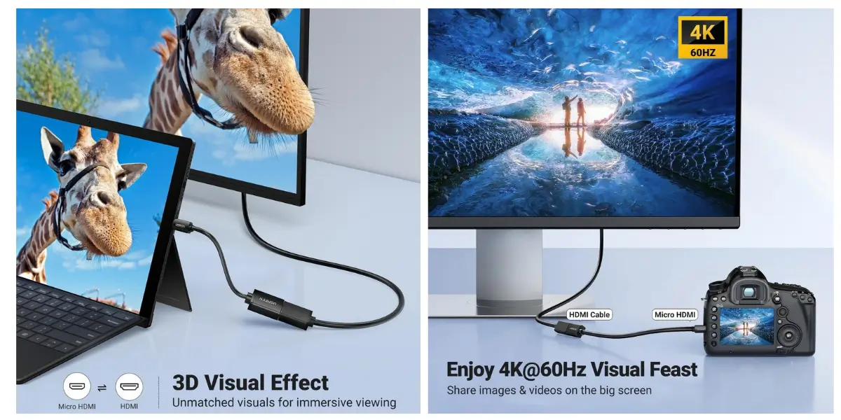 UGREEN 20134 4K Micro HDMI to HDMI Converter Adapter - image 2