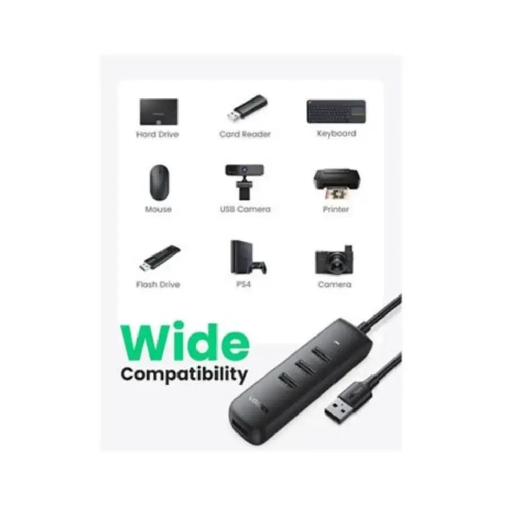 UGREEN 10915 4-port USB 3.0 hub with attached cable