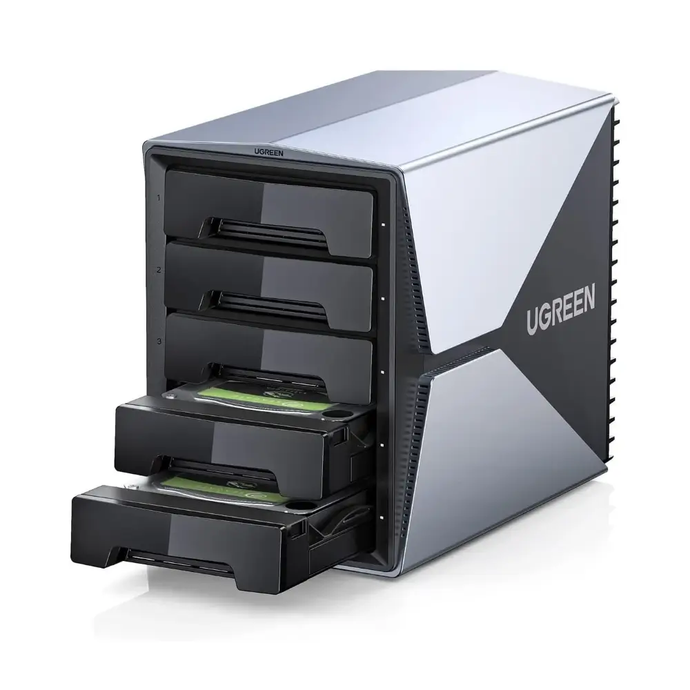UGREEN 5 bay RAID hard drive enclosure with 8 RAID modes UGREEN 5 bay RAID hard drive enclosure with 8 RAID modes