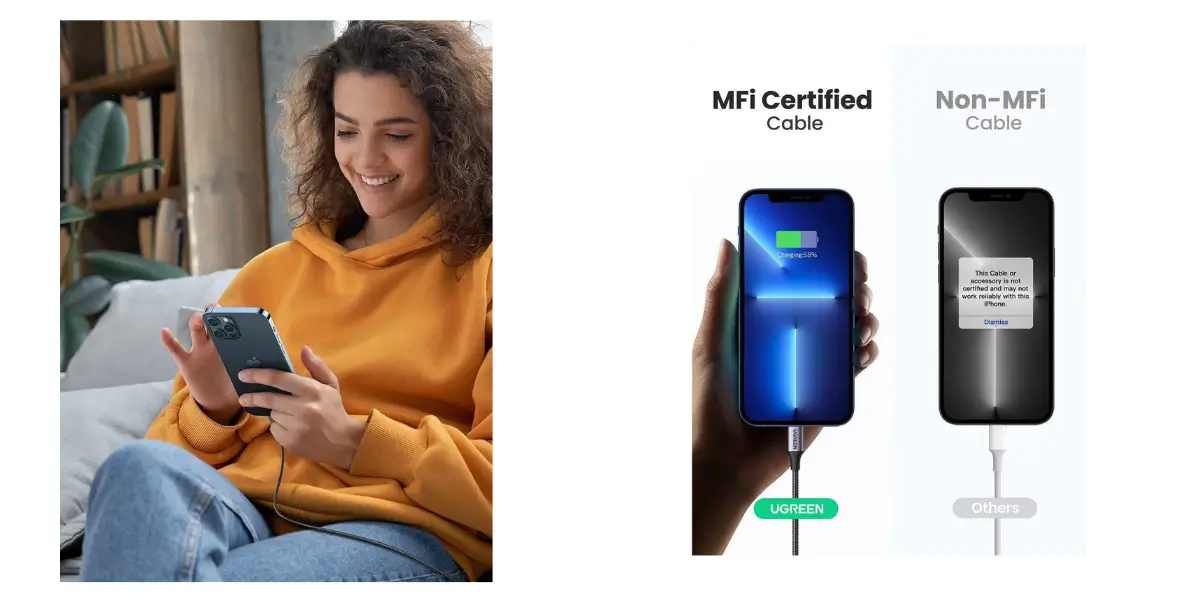 UGREEN USB C to Lightning Cable with 3A Fast Charging