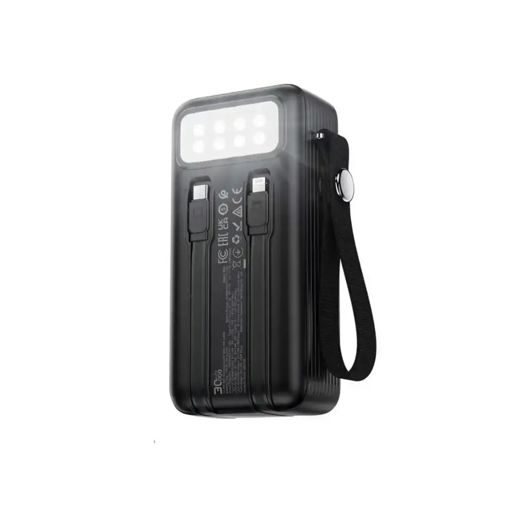 ACEFAST M50 30000mAh black power bank front view ACEFAST M50 30000mAh black power bank front view