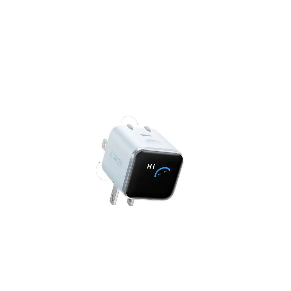 Pocket-sized Anker A121D Nano GaN charger held in hand for size