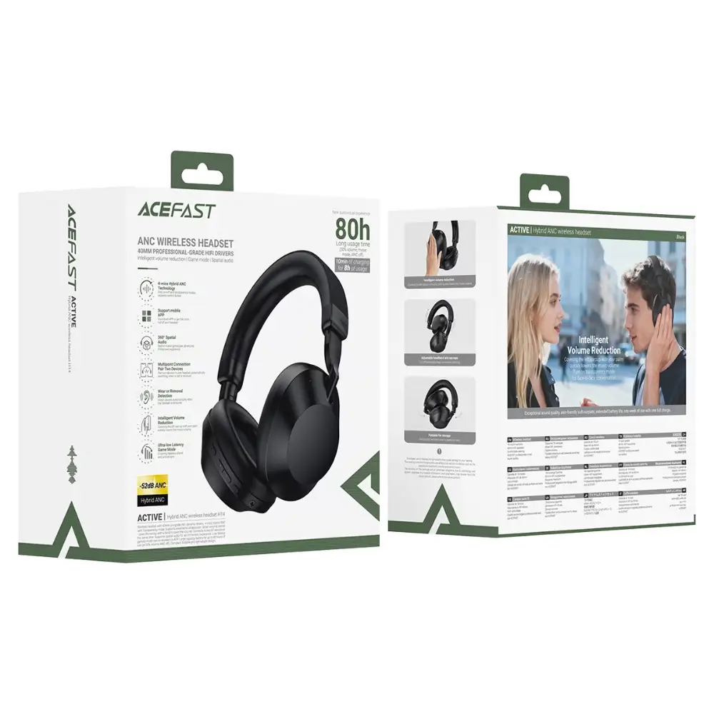 ACEFAST H14 headset paired with a phone over Bluetooth 6.0