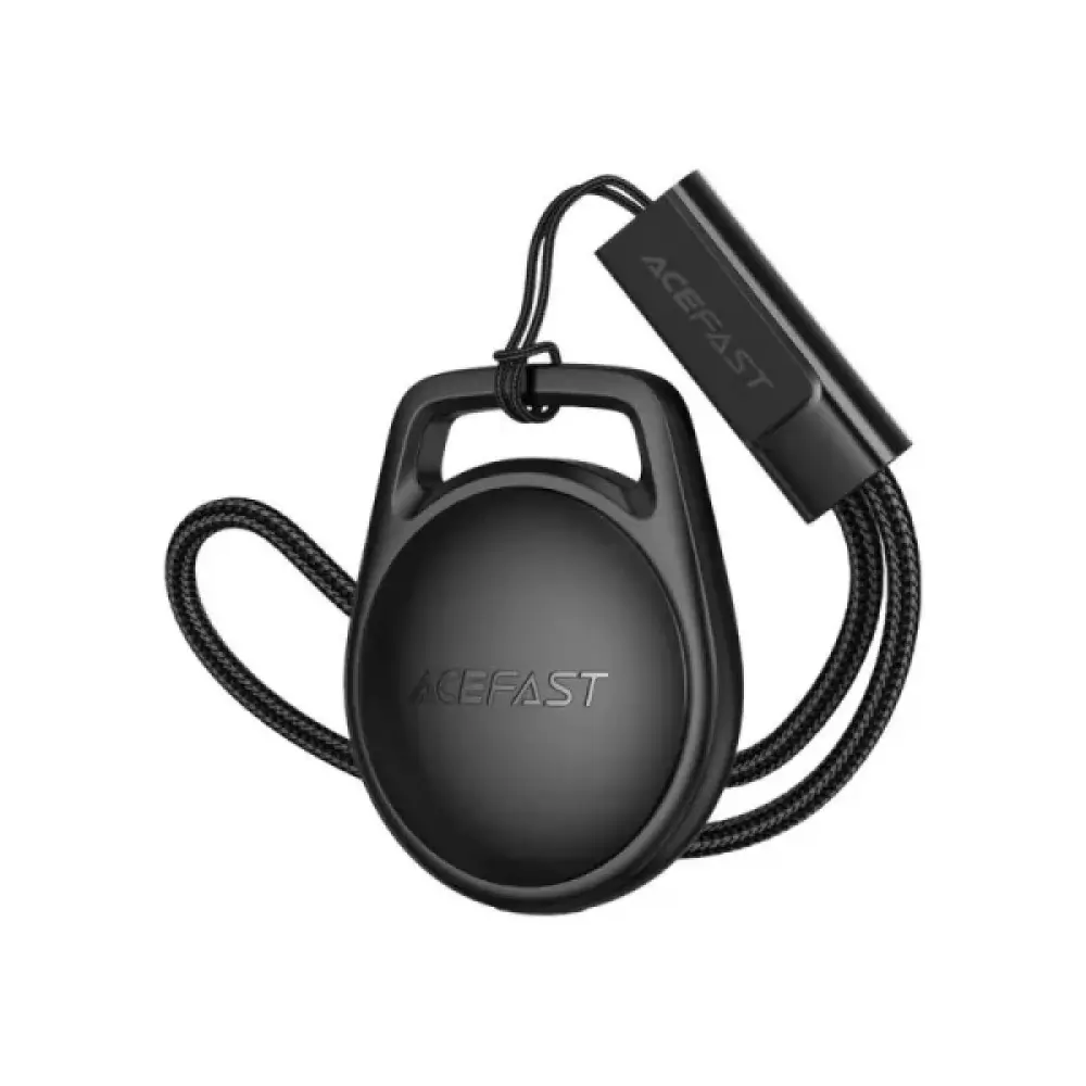 Acefast SmartTag S2 tracker beside keys and a wallet