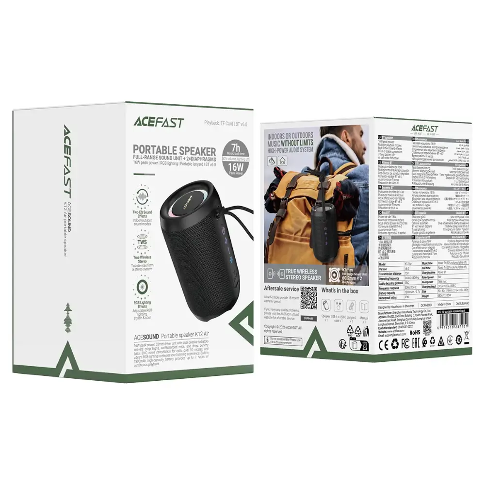 ACEFAST K12 Air wireless speaker playing music at an outdoor gathering ACEFAST K12 Air wireless speaker playing music at an outdoor gathering