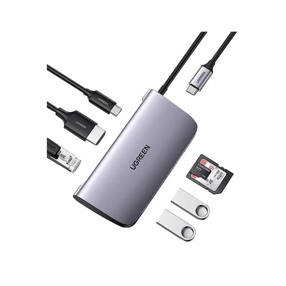 UGREEN CM212 USB C Hub USB 3 RJ45 Card Reader Ports
