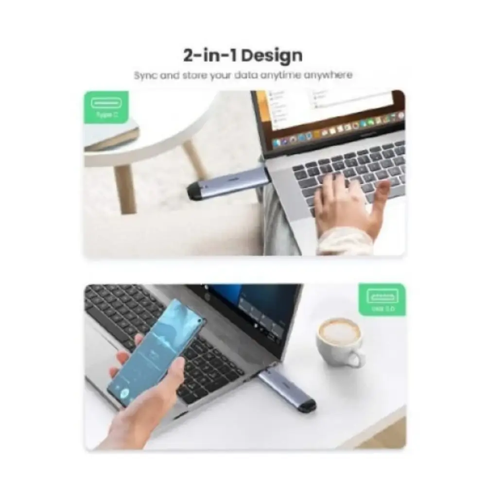 UGREEN 70533 USB C USB a M2 Enclosure Closeup