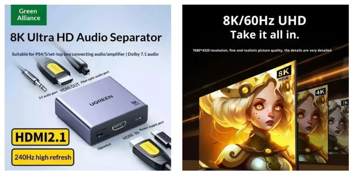 UGREEN CM677 8K HDMI Audio Extractor Main