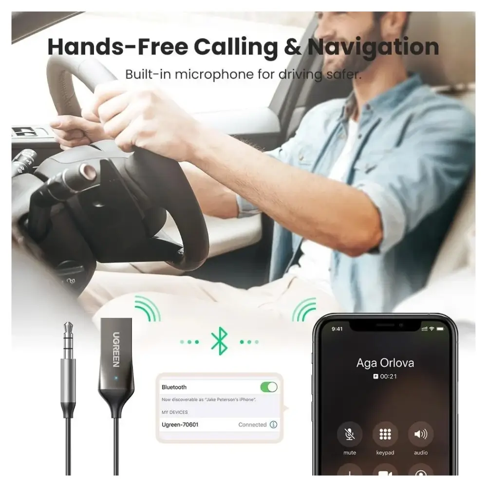 UGREEN Bluetooth Receiver Car Stereo Use