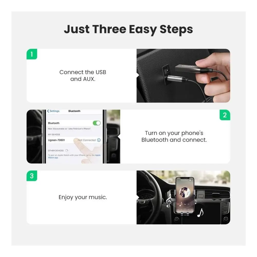 UGREEN Bluetooth Receiver 3 5mm USB Features