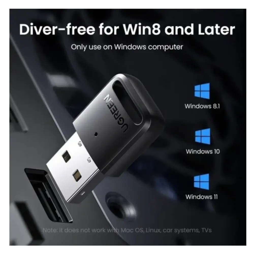 UGREEN 90225 USB Bluetooth Dongle Close Up UGREEN 90225 USB Bluetooth Dongle Close Up