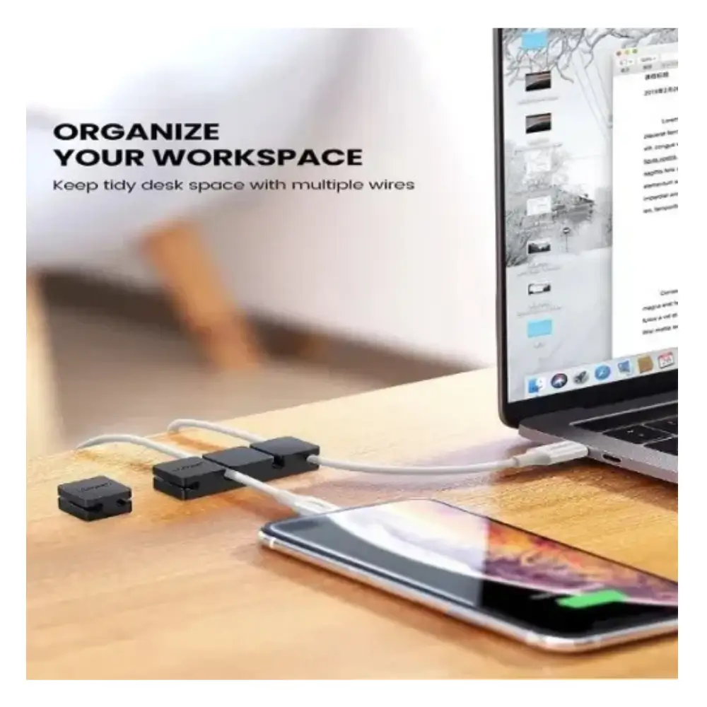 UGREEN Silicone Cable Clips Organized Desk