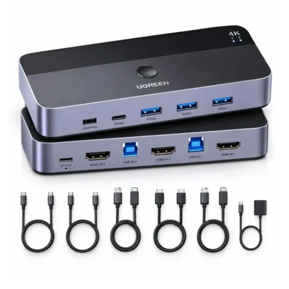 UGREEN CM664 Kvm Switch HDMI USB B Ports Detail UGREEN CM664 Kvm Switch HDMI USB B Ports Detail