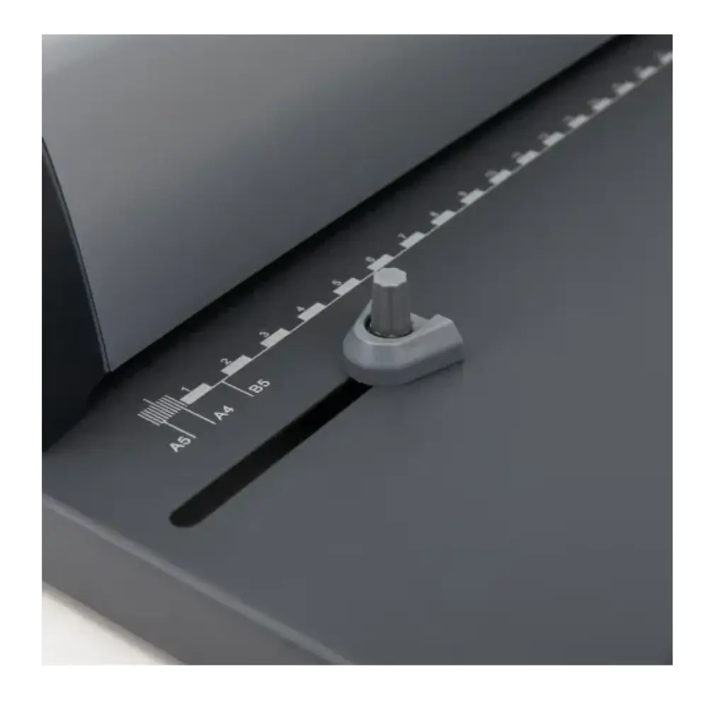 Deli E3872 Comb Binding Machine Desktop Size Comparison