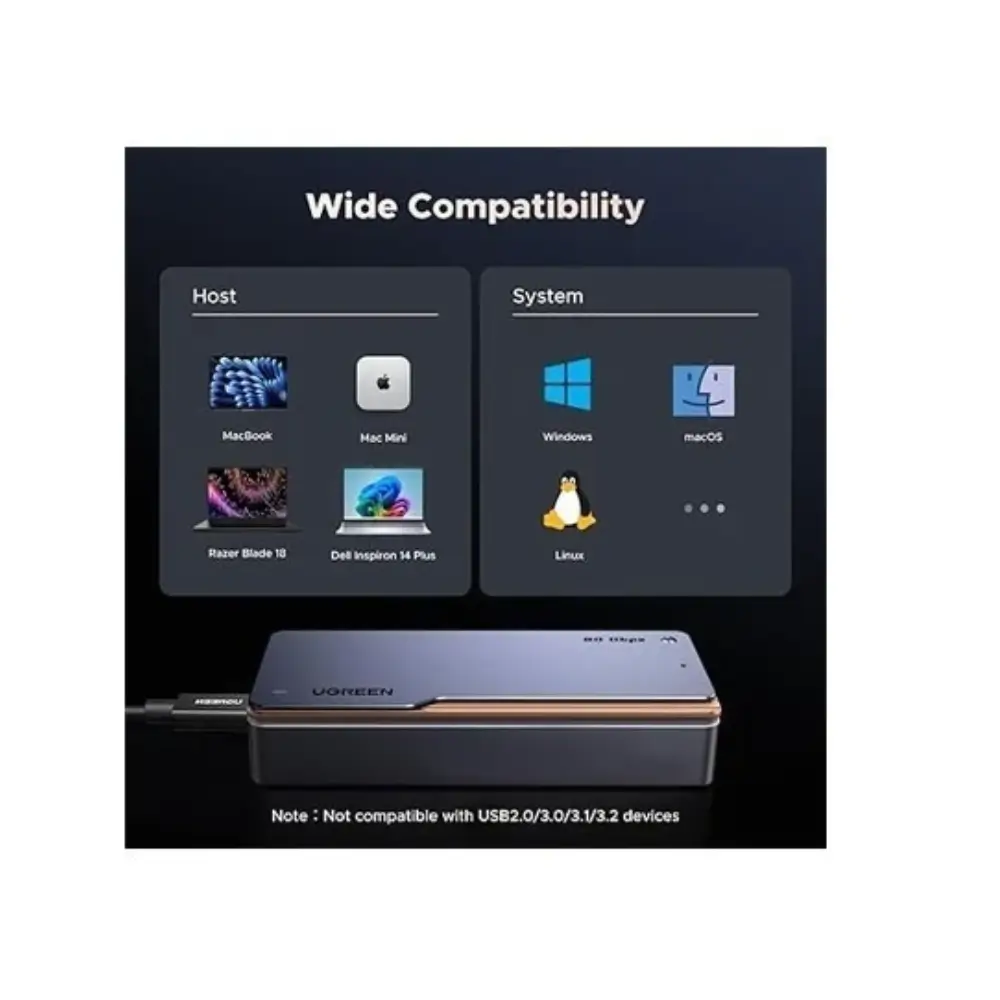 UGREEN D705 Portable SSD Enclosure Laptop Setup