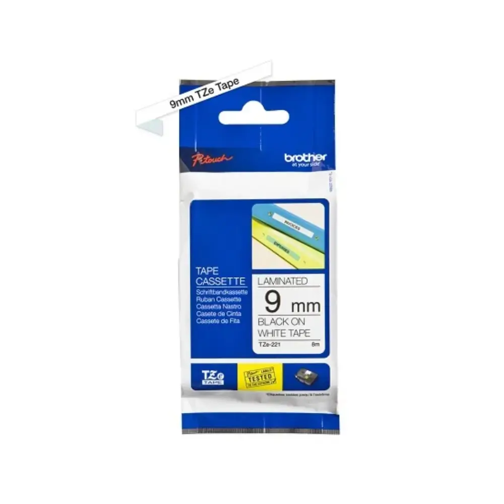 Brother Tze 221 Black On White Labelling Tape Cartridge Brother Tze 221 Black On White Labelling Tape Cartridge