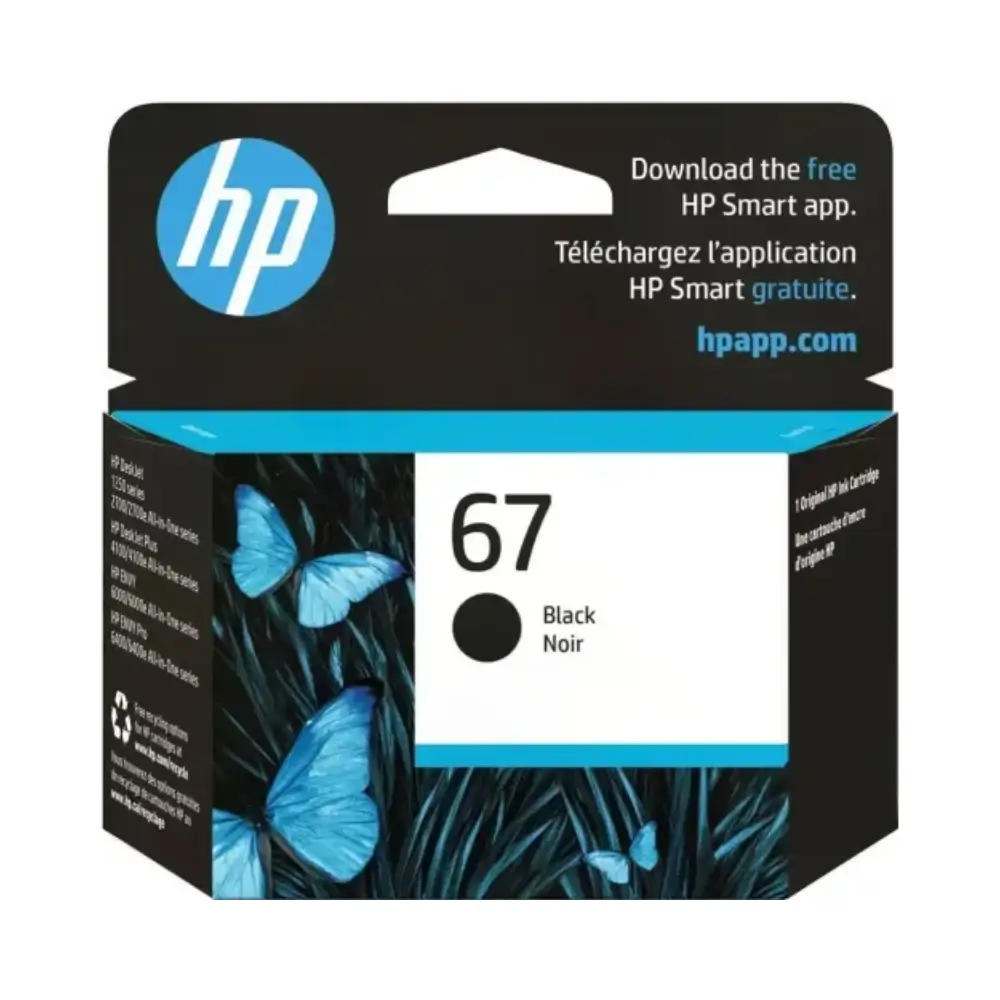 Hp 67 Black Ink Cartridge Label Closeup Hp 67 Black Ink Cartridge Label Closeup