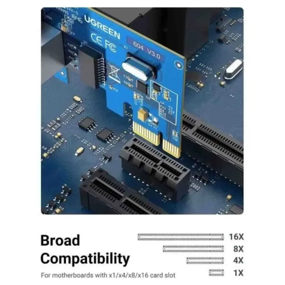 UGREEN 30771 Network Adapter RJ45 Pci E Connector Closeup