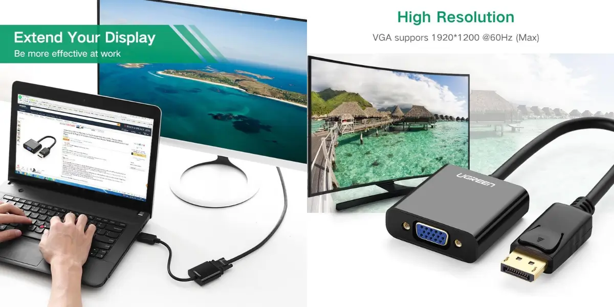 UGREEN 20415 Dp To Vga Adapter 15cm Size Comparison