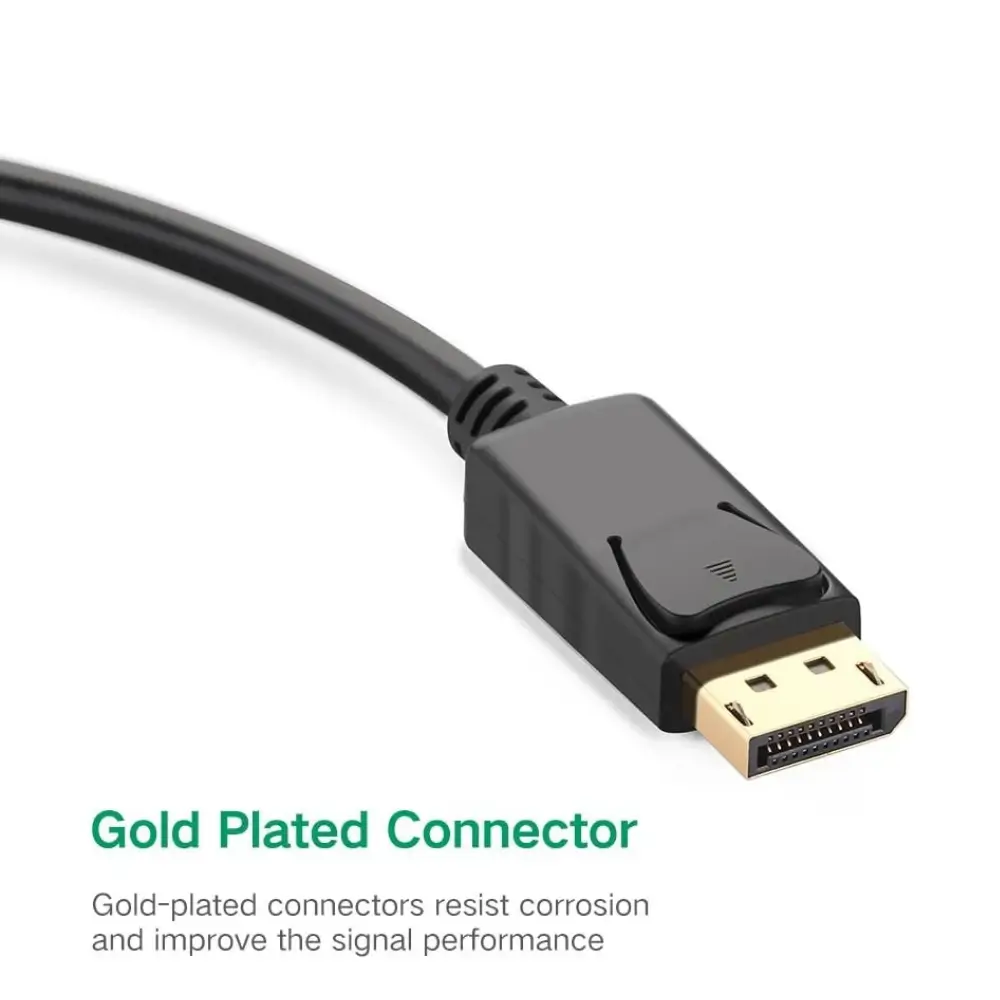 UGREEN 20415 Dp Male Vga Female Connectors Closeup UGREEN 20415 Dp Male Vga Female Connectors Closeup
