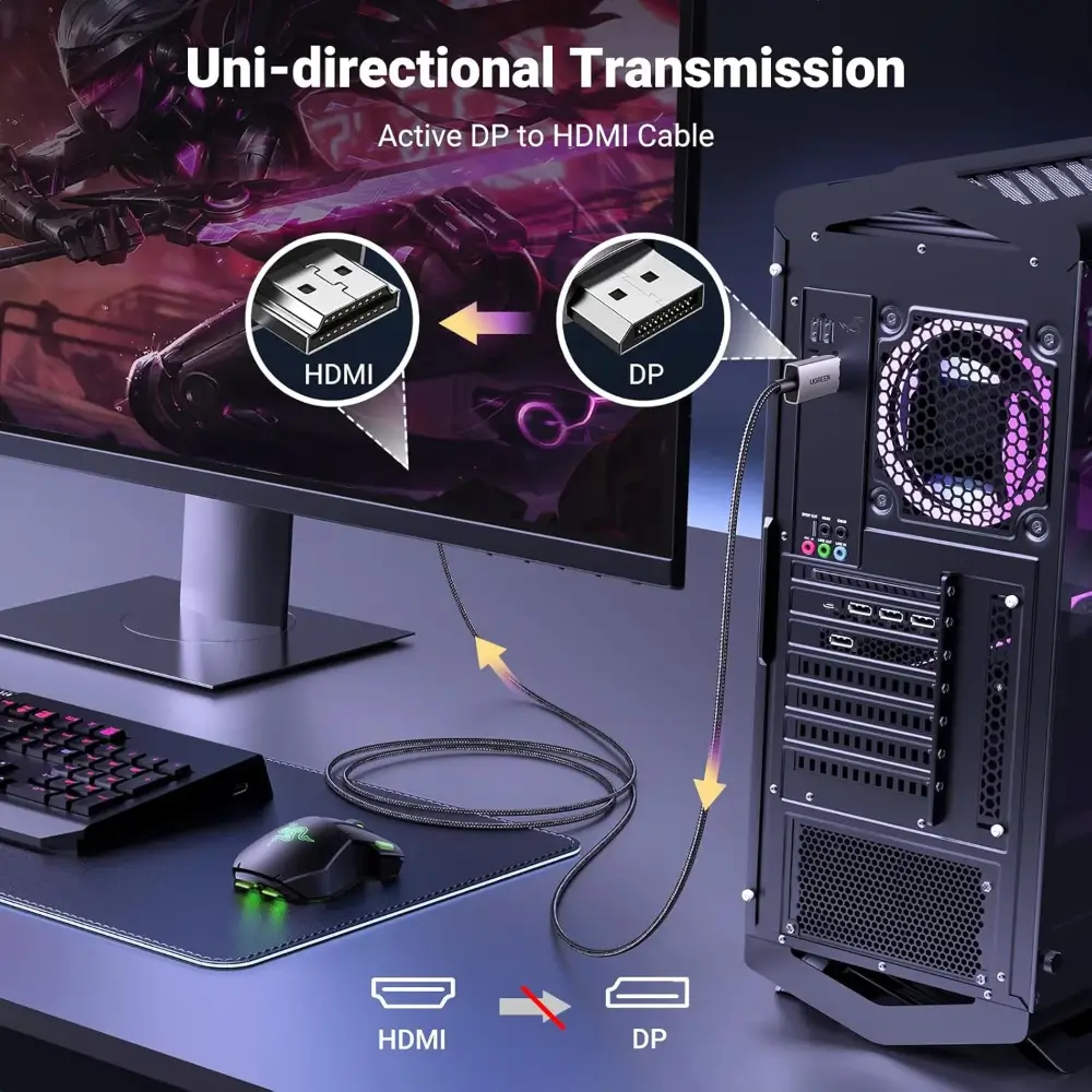 UGREEN Dp To HDMI Cable Laptop To Monitor Setup UGREEN Dp To HDMI Cable Laptop To Monitor Setup