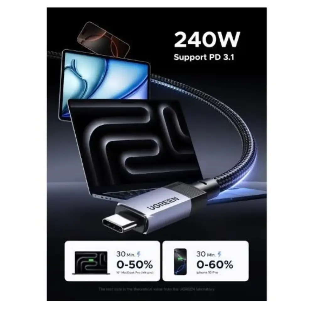 UGREEN L701 USB C Cable Aluminum Connector Detail UGREEN L701 USB C Cable Aluminum Connector Detail