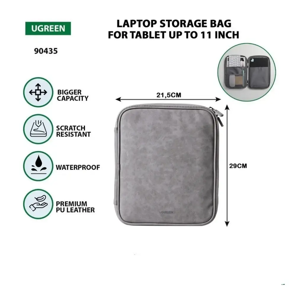 UGREEN LP573 Tablet Pouch Zipper Closure Detail