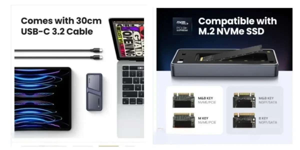 UGREEN CM642 Supports 2230 2242 2260 2280 SSD