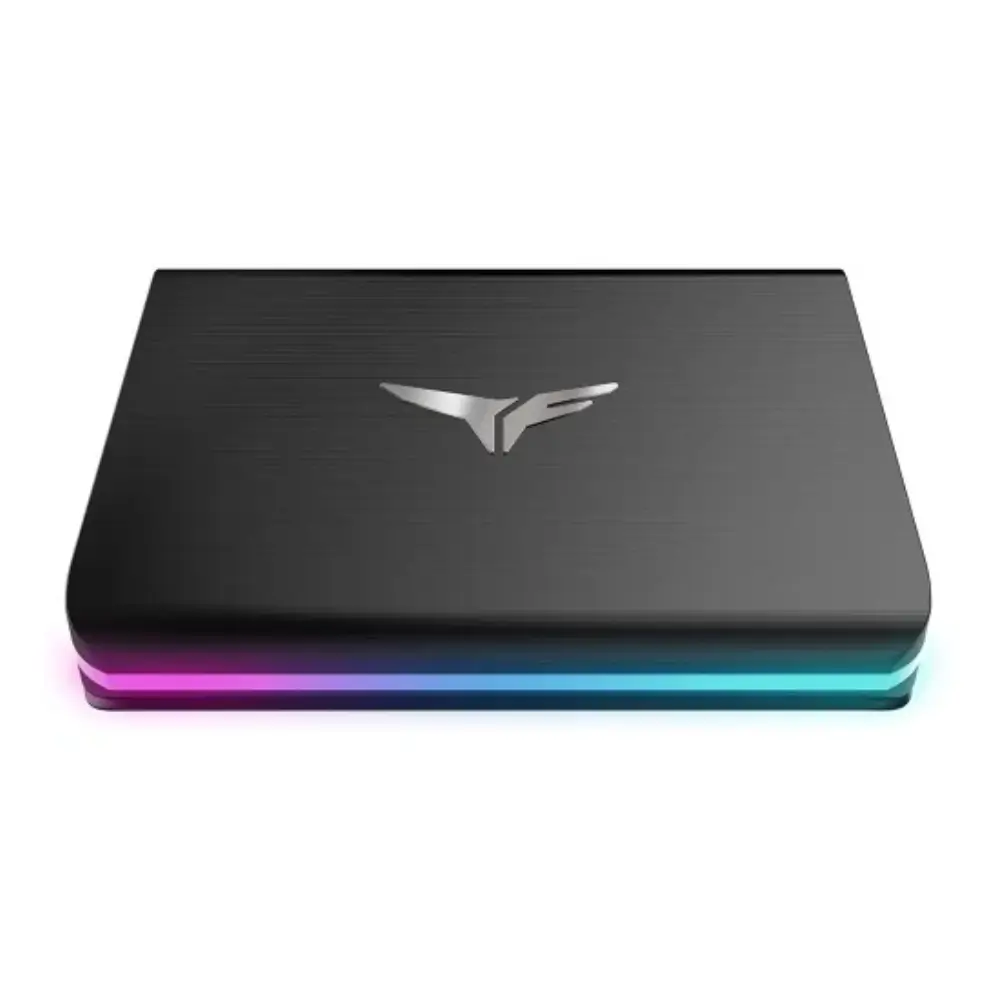 TEAM T Force Treasure Touch 1TB Type C RGB Portable SSD Front View TEAM T Force Treasure Touch 1TB Type C RGB Portable SSD Front View