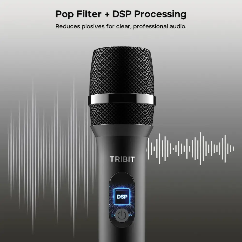 TRIBIT BTS56M Wireless Microphone with 40 Hour Battery Life TRIBIT BTS56M Wireless Microphone with 40 Hour Battery Life