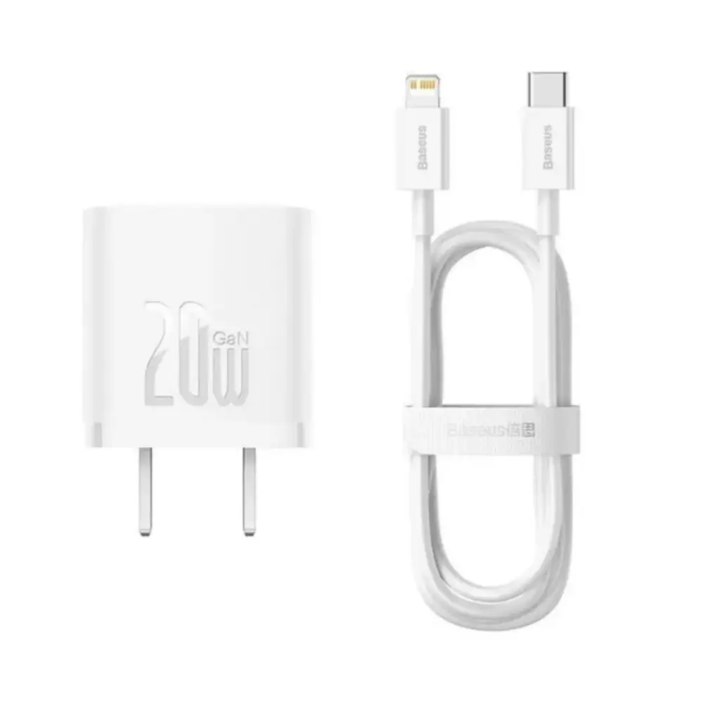 Baseus FN22 20W GaN Charger USB C To Lightning Cable Combo Baseus FN22 20W GaN Charger USB C To Lightning Cable Combo