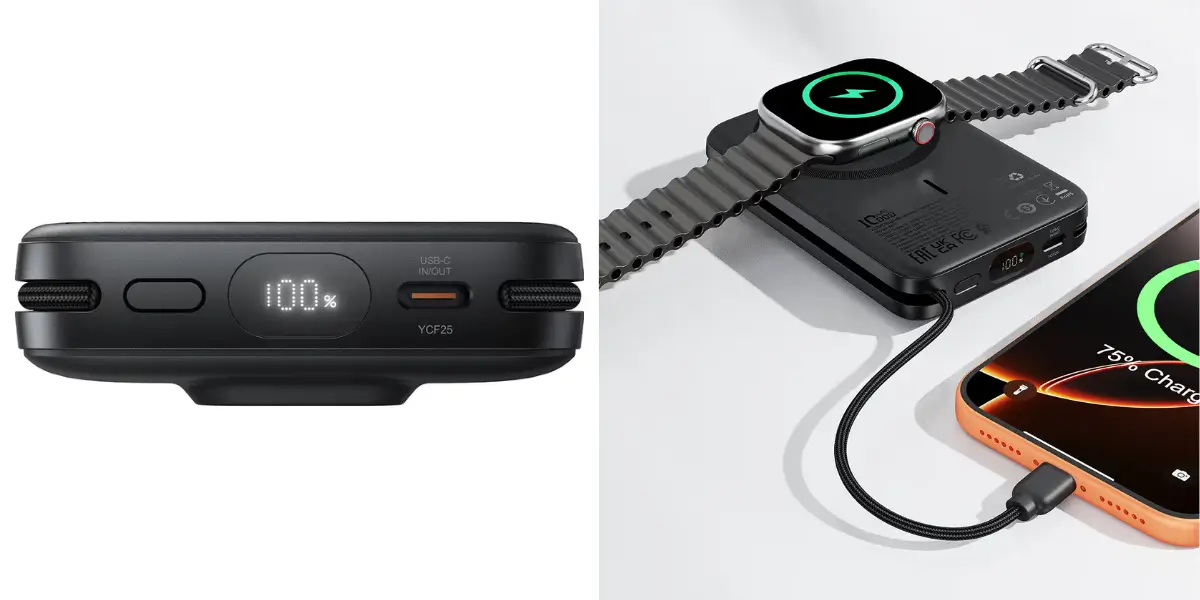 Acefast M47 USB C Port and Cables Closeup